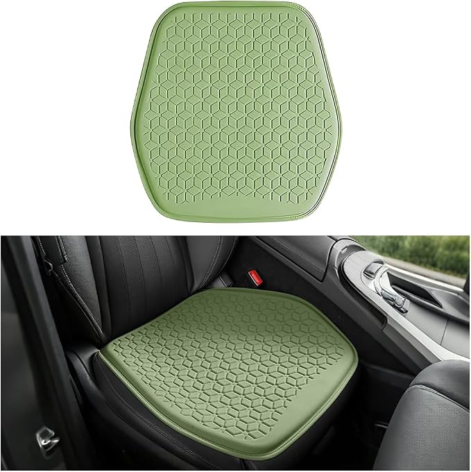 Gel Car Seat Cushion, Breathable Non-Slip Automotive Chair Mat Cover Protector for Driving, Comfortable Vehicle Interior Front Seat Chair Cushion Accessories, Universal Fit (Green) by Unknown