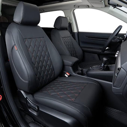 coverdream Custom Seat Covers for 2012-2014 Honda CR-V,Premium Faux Leather Car Seat Cover Set,Full Set Waterproof SUV Seat Protector,Armrest Covers Included (Red/Black) by Coverdream