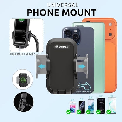 Cup Holder Phone Mount 15 Inch Adjustable Gooseneck Arm for Car | Adjustable long arm and stable cup holder base keep your phone secure, easy to reach, and clear to view while driving - Image 5