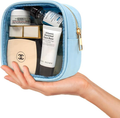 LETGO Small Clear Makeup Bag for Purse Small Cosmetic Bag Travel Size Toiletry Bags Cute Travel Makeup Bag,Coin Purse,Car Asscessories Organizer Storage Travel Essentials for Women Girls(Clear-Blue) - Image 7