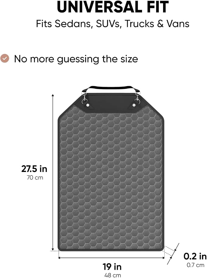 Kick Mat Back Seat Protector - Car Back Seat Cover for Kids Feet - Waterproof & Sturdy Protector for Upholstery from Dirt, Mud, Scratches and Stain (Gray 2 pc) - Image 3