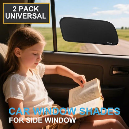 2Pcs Car Window Shades for Side Window,Removable Side Window Sunshades | Static Cling Shades Sunshine Blocker Visor Sunshade Extender,Passenger/Driver Window Sun Shade - Image 2