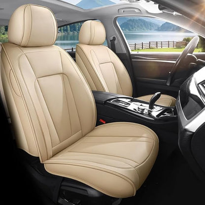 Front Seat Covers Custom Fit for Kia Optima 2001-2020,Beige | Luxury Faux Leather, Waterproof, Anti-Slip, Airbag Compatible, Breathable, Car Seat Protectors, 1 Row 2 Seats by Unknown