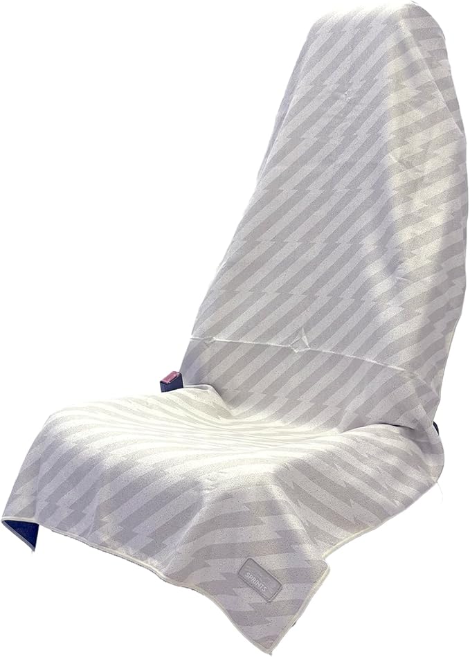 Sprints Athletic Running Towel, Full-Sized, Car Seat Cover - Performance Microfiber (Velocity Blitz Cream) by Sprints
