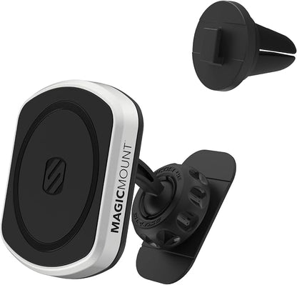 Scosche MP2DVM MagicMount Pro2 Magnetic Cell Phone Holder, Adhesive Car Dashboard Mount with Removable Vent Clip, Hands-Free Phone Stand Compatible with MagSafe, iPhone 16/15/14/13/12 Series and More by Scosche