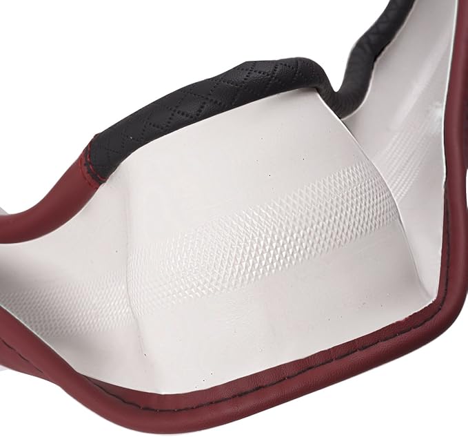 CAR PASS Rhombus Leather Universal Steering Wheel Cover, Fit for Suvs,Trucks,Cars,Sedans,Vans (Black&Burgundy) - Image 8