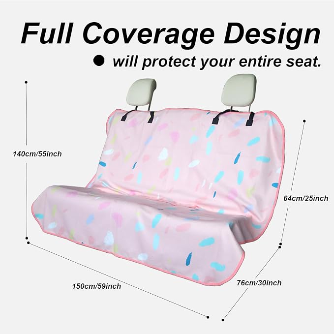 Sweat Towel Car Seat Cover Protector Front Seats for Gym Workout, Running, Swimming, Beach and Hiking, Waterproof Universal Seat Cover for Car, Trucks, Van & SUV (1, Pink Marble, Rear Seat) - Image 2