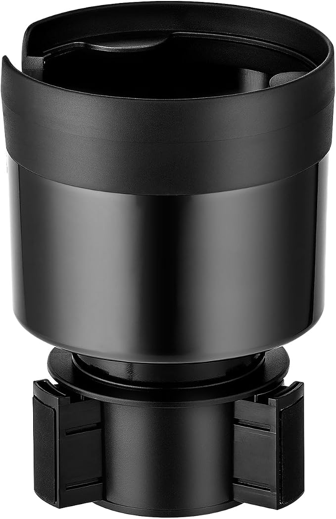 Car Cup Holder Expander with Adjustable Base, Cup Holder Insert for Car Compatible with Most 32/40 Oz Water Bottles 12 oz/24 oz Coffee Mugs Tumblers 3.4 to 3.78 in Diameter, 1 Pack Black by RAYMYLO