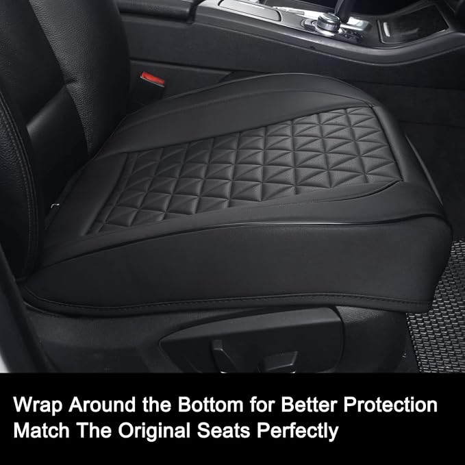 Black Panther Luxury Faux Leather Car Seat Cover Front Bottom Seat Cushion Cover, Anti-Slip and Wrap Around The Bottom, Fits 95% of Vehicles - 1 Piece,Black - Image 7