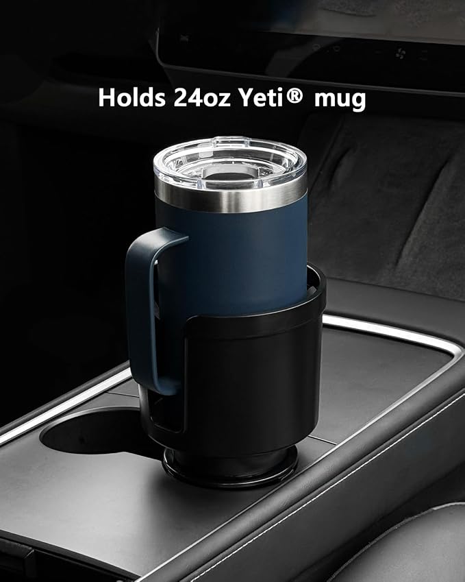 SEVEN SPARTA Car Cup Holder Expander for 32-46oz Large Bottles & Tumblers | Larger Version Fits Yeti 46oz, Hydro Flask & Nalgene, Upgraded Adjustable Offset Base, Fits 3.5"-4" Bottles, Mugs & Tumblers - Image 4
