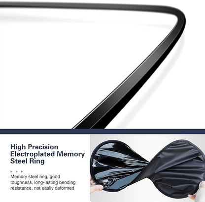 2 PCS Car Side Window Sun Shade, Sunproof Heat Insulation Front Window Shades with Suction Cup Stick, Sun Block Privacy Protection Cover, Universal for Most Vehicles (Black) - Image 3