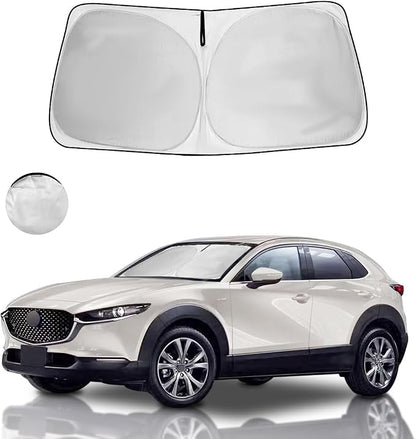 Windshield Sun Shade Car Sunshade Accessories for 2026-2019 Mazda CX-30 | HOHUIGO Custom Fit Front Window Sunshade Fit CX30 Windshield Accessories Window Shade Sun Visor Heat shield Cover Blocks UV by HOHUIGO