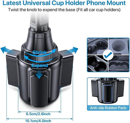 miracase [Latest Upgraded Universal Cup Phone Holder for Car, [Rotatable & Adjustable] Long Neck Car Cup Holder Phone Mount Compatible with iPhone, Samsung, Google & More Smartphones - Image 3