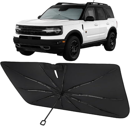 Proadsy Custom Fit 2021-2026 Bronco Sport Windshield Sun Shade Umbrella | Advanced Ice Crystal Material, -54°F Cooler, Zero-Gap Sunblock, Instant Setup & Foldable Design for Summer Parking, Daily Use by Proadsy