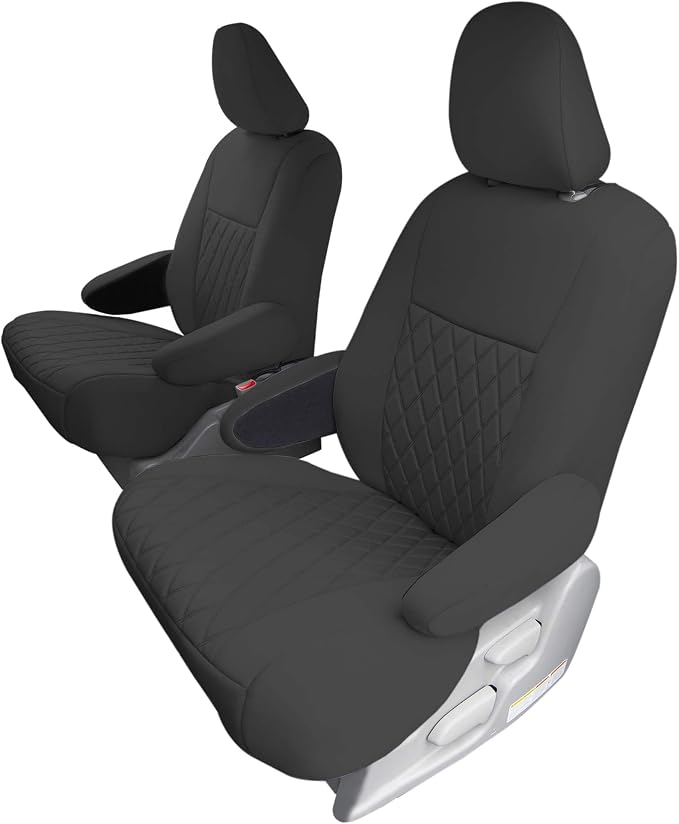 FH Group Custom Fit Car Seat Covers Specifically Made for 2011-2020 Toyota Sienna 7 Seater with Ultraflex Neoprene Water Resistant Automotive Seat Covers - 2nd Row Black by FHGroup