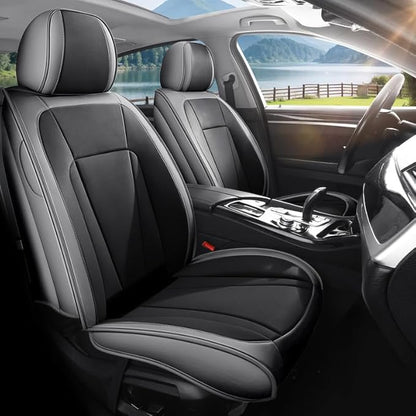 Car Seat Covers Full Set Fit For Hyundai Santa Cruz 2022-2026 ,Gray&Black | Premium Faux Leather, Waterproof, Anti-Slip, Airbag Compatible, Breathable, Car Seat Protectors, 2 Rows 5 Seats by Unknown