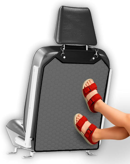 Kick Mat Back Seat Protector - Car Back Seat Cover for Kids Feet - Waterproof & Sturdy Protector for Upholstery from Dirt, Mud, Scratches and Stain (Gray) by OwleysCarAccessories