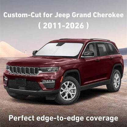 EcoNour Windshield Sunshade for Jeep Grand Cherokee 2011-2024 2025 2026 | Sun Visor for Front Windshield & Window Sun Shade Cover, UV Heat Blocker & Protector, Car Accessories - Image 2