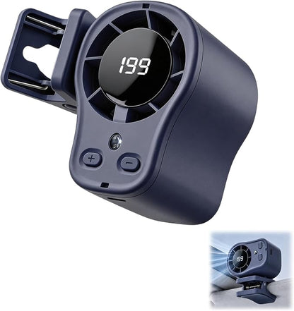 Portable Clip on Air Conditioner Fan for Car with LED Display, 360° Rotation 199 Speeds Mini Cooling Fans, USB Rechargeable Personal Fan for Car Vehicle, Travel, Stroller, Office, Camping by Unknown