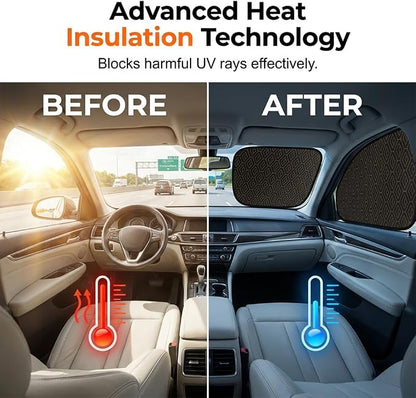 4-Pack Universal Car Side Window Sun Shades, 2026 New Side Automotive Window Sunshades, Gel Electrostatic UV Protection Sunshade Car Shades for Side Windows (Curved +Square) - Image 3
