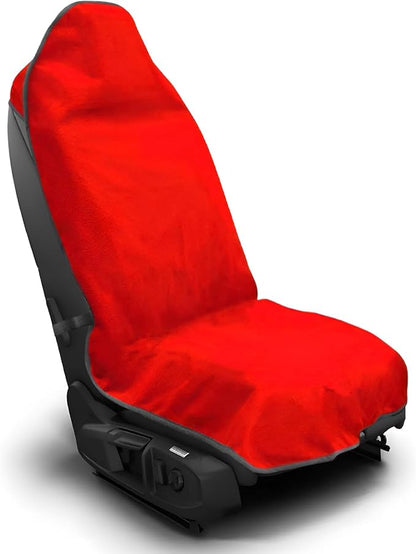 Car Towel Seat Cover, Waterproof Non-Slip Bucket Seat Protector for Running Swimming Hiking, Universal Machine Washable Front Seats Towel Protective Cover for Car SUV Truck (Red) by Unknown