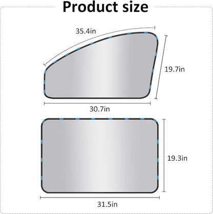 Silver Reflective Car Window Curtains - 4 Pcs Magnetic Privacy Shades | 100% Block Light Car Window Covers with Cooler Feeling (silver dexterous, 4pcs) - Image 5