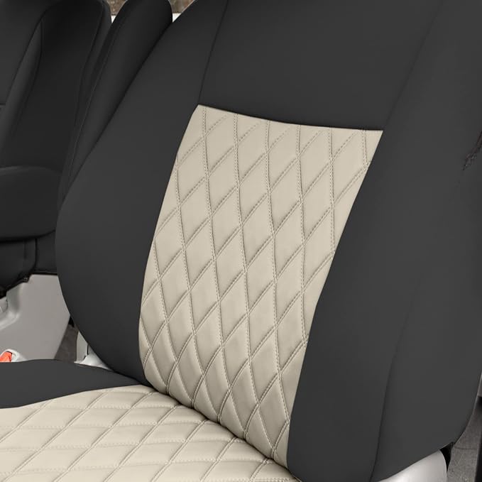 FH Group Custom Fit Car Seat Covers Specifically Made for 2011-2020 Toyota Sienna 7 Seater with Ultraflex Neoprene Water Resistant Automotive Seat Covers - Full Set Beige - Image 9