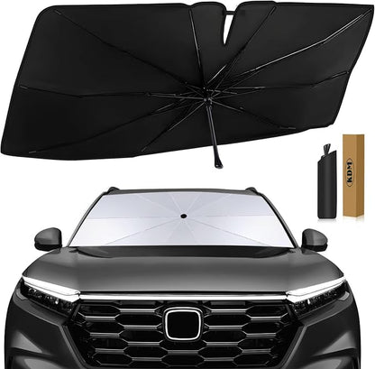KDM Umbrella Style Windshield Sun Shade for 2023 2024 2025 Honda CR-V | LX,EX,EX-L,EX-L Navi,Touring CRV,Foldable Front Windows Sunshade Visor Protector Blocks UV Rays Heat,5 Layer by KDM