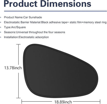 2 PCS Car Side Window Sun Shade, Sunproof Heat Insulation Front Window Shades with Suction Cup Stick, Sun Block Privacy Protection Cover, Universal for Most Vehicles (Black) - Image 2