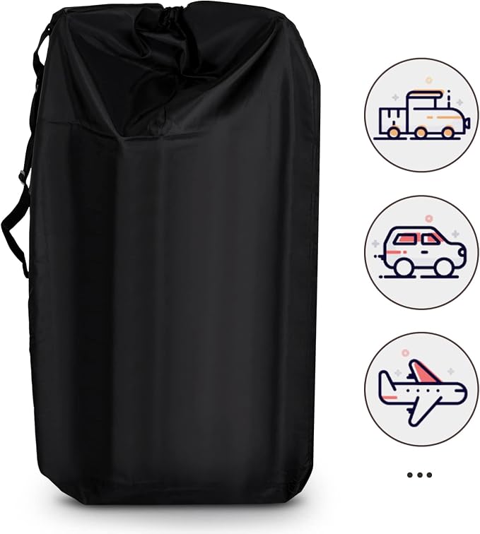 LIHAO Stroller Bag for Airplane, Gate Check Car Seat Travel Bag, Black | 600D Oxford, Waterproof Travel Carry Bag - Image 6