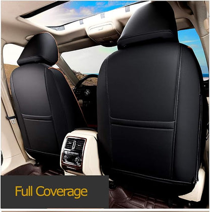 EKR Rav4 Seat Covers Custom Fit for Toyota Rav4 XLE,Platinum,Limited 2013-2018 & SE 2016-2018, Leather Car Seat Cover Full Set for SUV,Faux Leather(Black with Red Trim) - Image 4