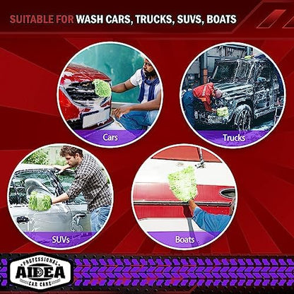 AIDEA Car Wash Mitt Microfiber, 4PK, Car Wash Brush, Green, 7.12''X10.14'' - Image 7