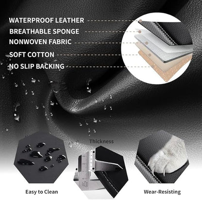Car Seat Covers Full Set Fit For Toyota Matrix 2003-2014, Black&White | Lumbar Support, Premium Faux Leather, Breathable, Anti-Slip, Airbag Compatible, Waterproof, Car Seat Protectors, 2 Row-5Seat - Image 7
