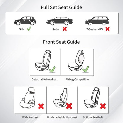 Huidasource Custom Fit RAV4 Car Seat Covers Full Set, Waterproof Front&Rear Seat Cushion Fit for 2019-2024 Toyota Rav4 XLE LE XLE Premium Limited(Not for Hybrid/Adventure/TRD Off-Road/Prime, Black) - Image 8