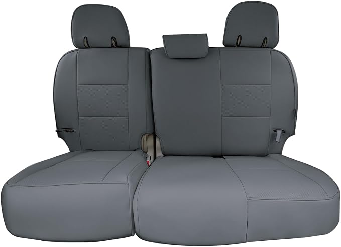 FH Group Custom Fit Car Seat Covers Specifically Made for 2011-2020 Toyota Sienna 7 Passenger, Car Seat Cover 3rd Row, Automotive Seat Covers in Solid Gray Faux Leather, Waterproof and Washable by FHGroup