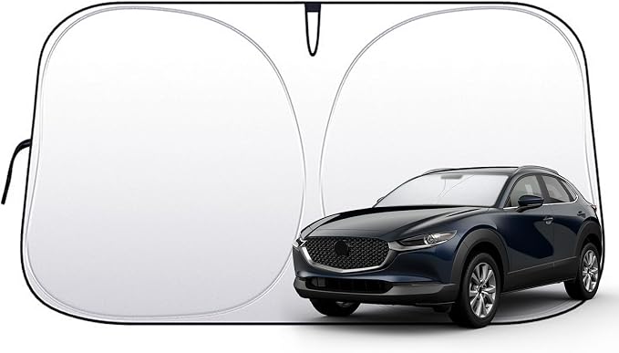 Windshield Sun Shade for Mazda CX-30 2019-2026 Front Window | Windshield Sunshield, Foldable Automatic Car Sunshade with Steering Wheel Cover, UV Protection Keeps Car Cooler by Bocvam
