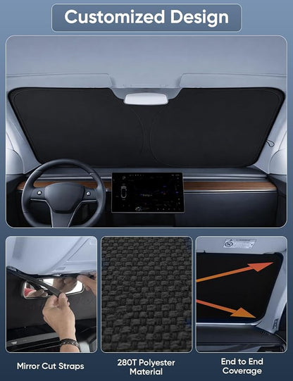Autovir Windshield Sun Shade Fit for 2022-2024 2025 2026 Nissan Frontier | Sunshade, Front Car Window Shades Sun Visor, Blocks UV Rays & Heat, Car Accessories - Image 2