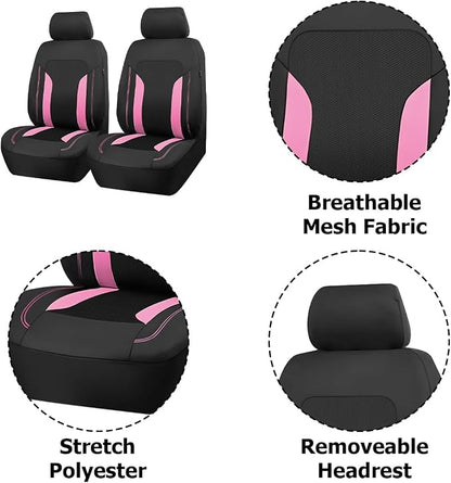 Bittwee Car Front Seat Covers, Breathable Automotive Front Seat Headrest Covers, Waterproof Comfortable Vehicle Seat Headrest Protection Accessories, Universal for RV, SUV, Truck - Image 2