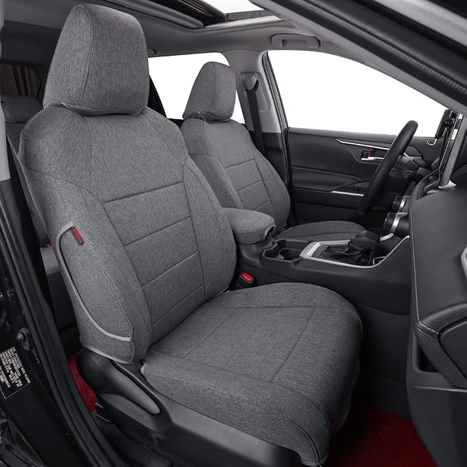 coverdream Full Set Cloth Seat Covers for 2014-2019 Toyota Corolla L,LE,LE Eco Plus,LE Plus,Fully Covered,UV Resistant,Breathable Fabric Car Seat Protector (Gray) by Coverdream