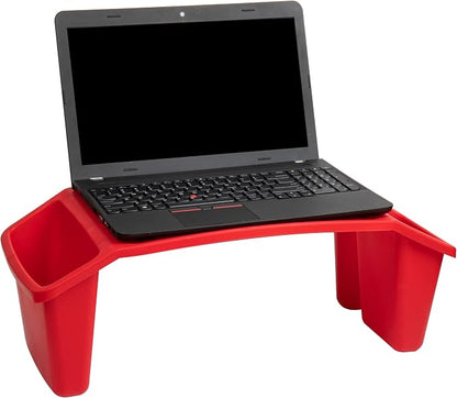 Mind Reader Kids Lap Desk, Portable Activity Tray with Side Storage, Stackable Plastic Desk for Drawing, Snacks, Study, Set of 2, Red - Image 6