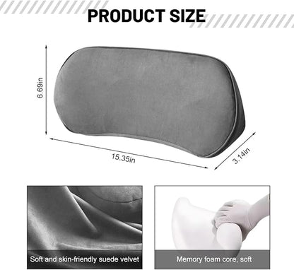 Zpana Car Lumbar Support Pillow, Memory Foam Back Cushion, Dark Gray | Memory Foam Lumbar Support Pillow, Lower Back Pain Relief & Sciatica, Comfortable Driver Seat Pad, Universal Seat Cushion - Image 2