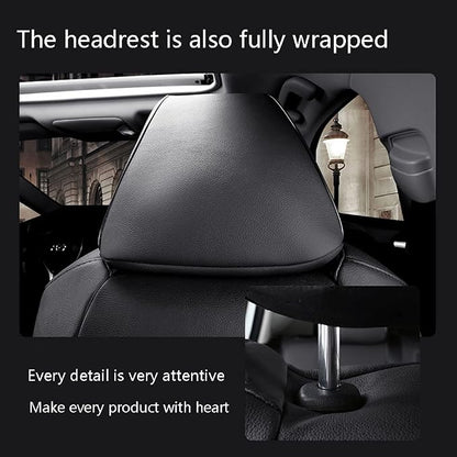 CocheFamilia Custom Fit RAV4 Car Seat Covers for Select Toyota RAV4 2019 2020 2021 2022 2023 2024 2025 LE,XLE,XLE Premium,Limited - Full Set,Leather(Burgundy) - Image 6