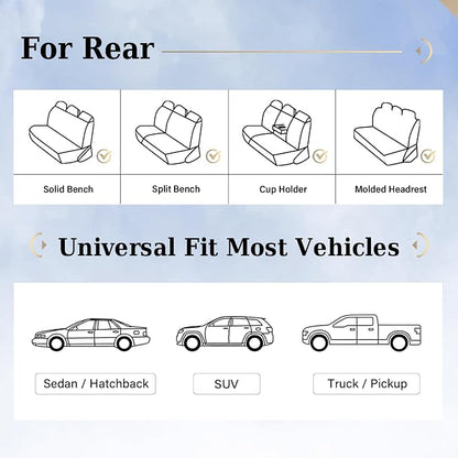 Coverado Car Seat Covers, Back Car Seat Cover, 3-Pieces Leather Seat Cover, Luxury Car Seat Cushion, Luxury Seat Cover Seat Protector Universal Most Cars Trucks SUV - Image 5