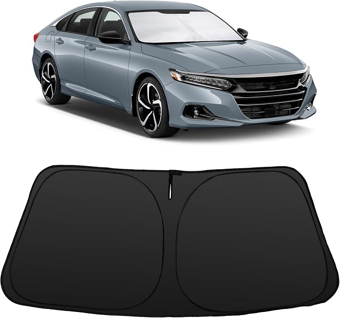 Windshield Sun Shade for 2018-2022 Honda | Foldable, Full covered for windshield, Block UV Rays, Heat Reduction, Easy to install, Keeps Car Cooler by YYCKE