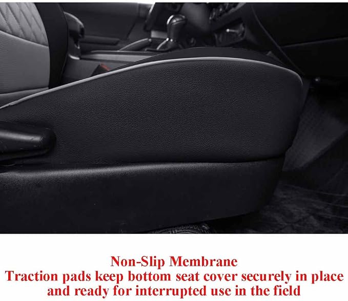 EKR Ranger Seat Covers Custom Fit for Ford Ranger (SuperCrew) XL/XLT 2024 2025,Leather Automotive Seat Covers & Accessories for Cars Full Set- Faux Leather (Black/Gray) - Image 2