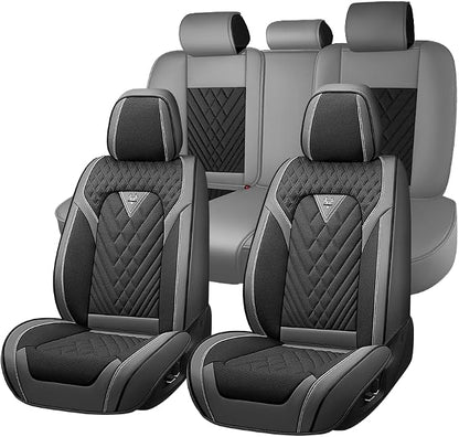 Fit for Toyota C-HR Seat Covers 2018-2022,Premium Leather, 360° Full Protection, Thick Padding & Memory Foam, Waterproof & Stain-Resistant Car Seat Cover Full Set (5 Seat,Gray&Black) by Unknown