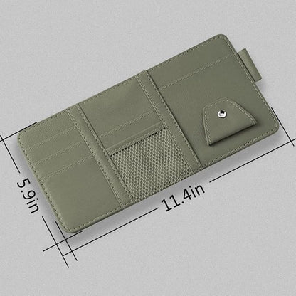 Car Sun Visor Organizer, Sunglasses Holder for Car Sun Visor | Auto Interior Accessories Pocket Organizers Can Store for Sunglasses, Documents, Cards, Pen, Drivers License - Image 2