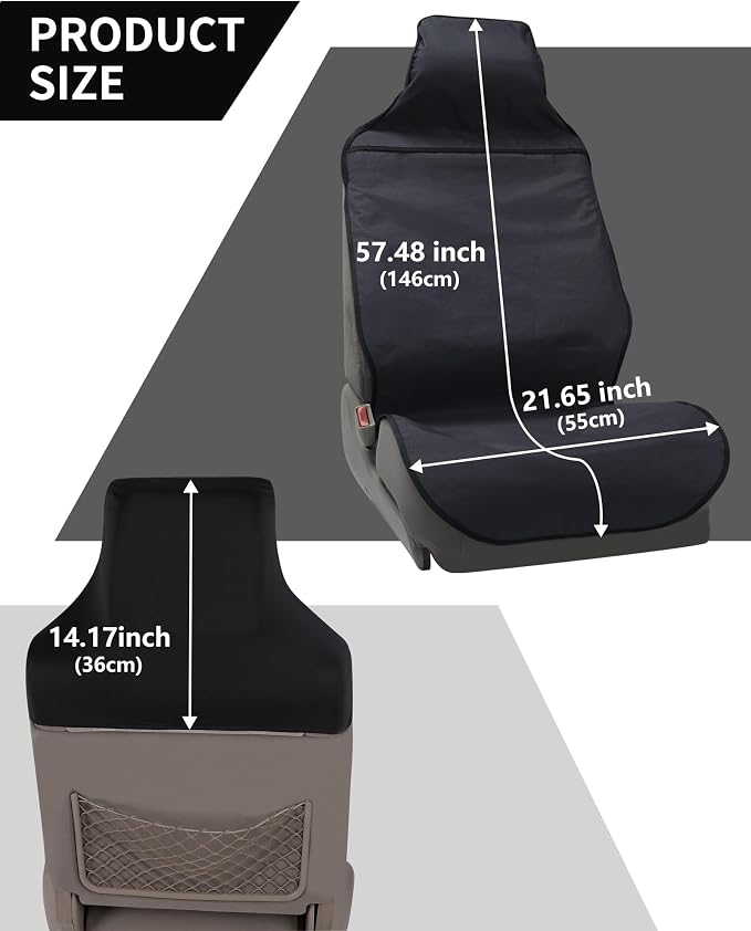 Waterproof Car Seat Cover Automotive Seat Covers for Cars Trucks and SUVs Car Seat Cover Protector Front Seats Black-2 - Image 6