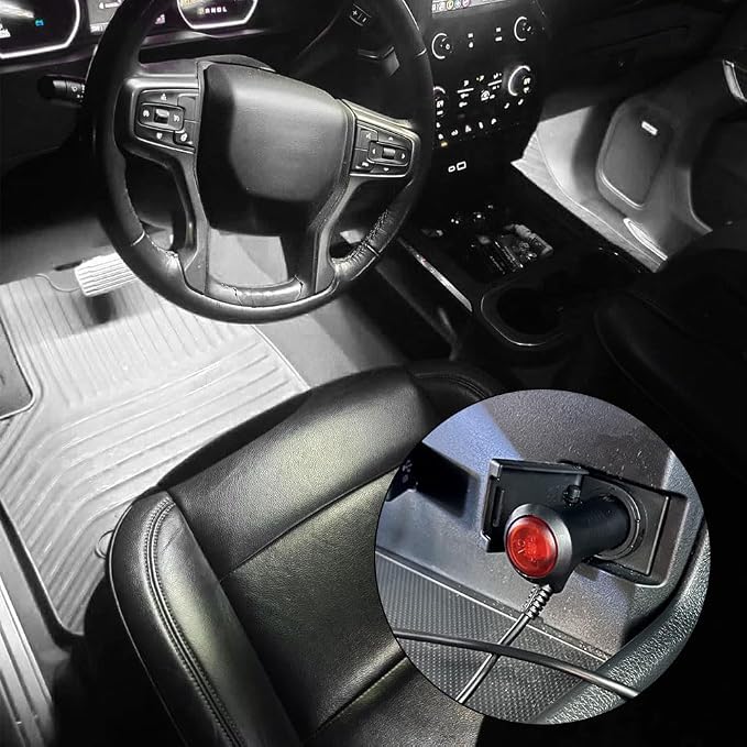 Car LED Strip Light, Interior Car Lights, 12V 24 LED Auto Atmosphere Lamps with Cigarette Lighter, Auto Lamp Ambient Night Light Strip Lighting Kit for Vehicles (Cigarette Lighter/White) - Image 4