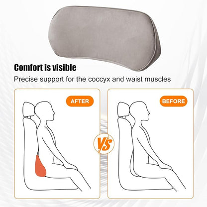 Zpana Car Lumbar Support Pillow, Memory Foam Back Cushion, Light Gray | Memory Foam Lumbar Support Pillow, Lower Back Pain Relief & Sciatica, Comfortable Driver Seat Pad, Universal Seat Cushion - Image 5